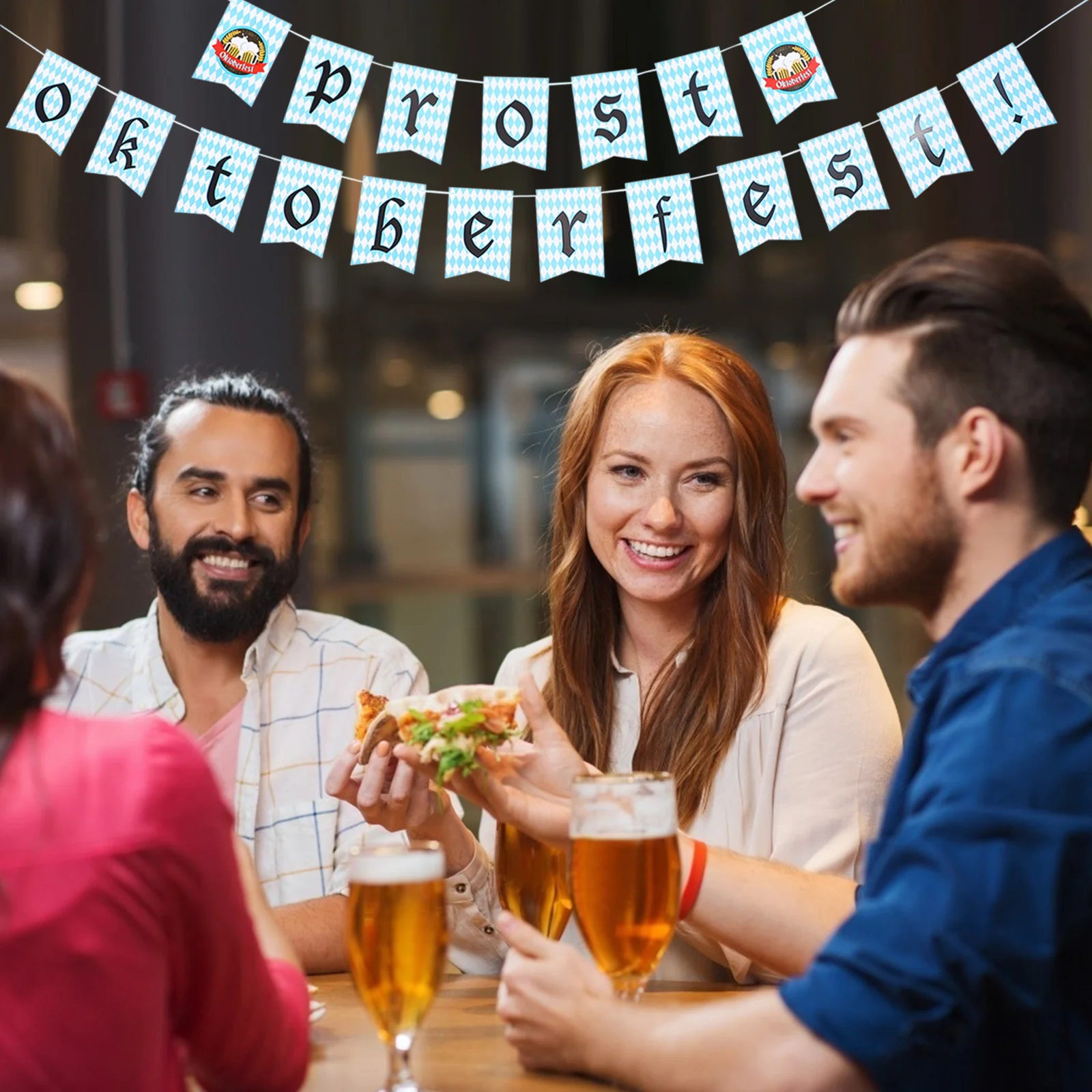 

2pcs Beer Festival Bunting Oktoberfest Theme Hanging Flags Colorful Letters Banner Party Decor For Bar Wedding Celebration