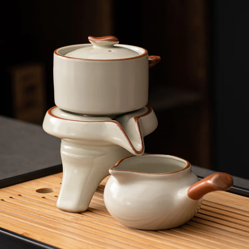 Automatic Tea Maker, Lazy Stone Mill, Rotating Water Outlet, Household Chinese Tea Pot, Teacup