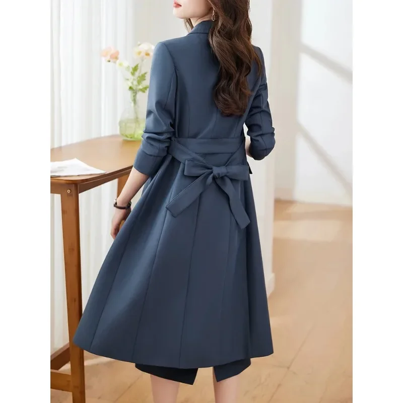 Black Blue Brown Office Ladies Skirt Suit Women Female Long Sleeve Formal Two Piece Set for Autumn Winter Business Work Wear