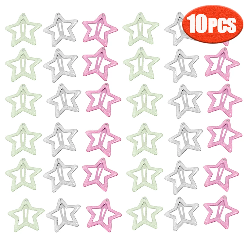 

10pcs/set Cute Colorful Star Waterdrop Shape Hair Clips For Girls Children Lovely Hair Decorate Hairpins Kids Hair Accessories