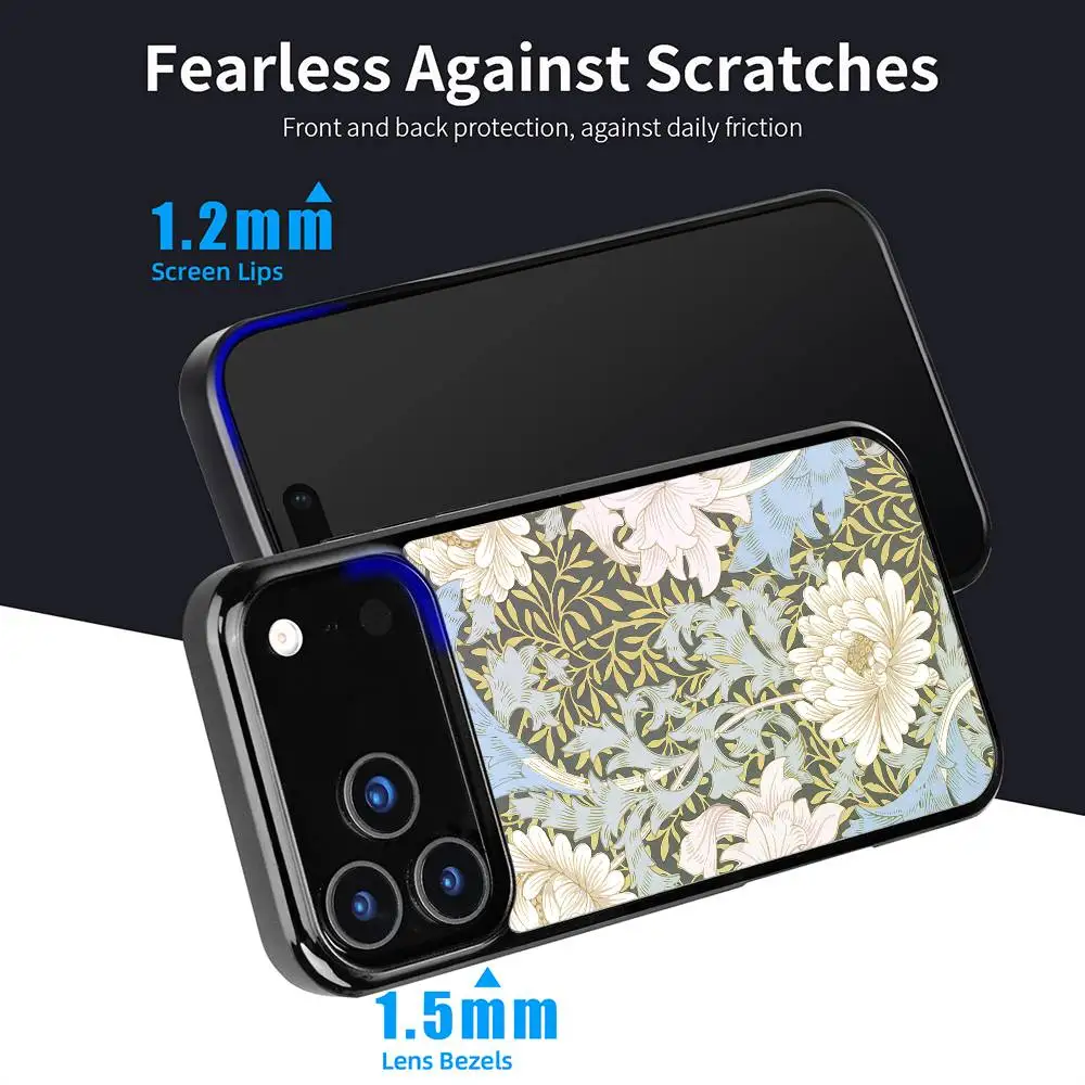 Retro bloemen Hard Case voor iPhone 17 16 15 14 13 12 11 Pro Xs Max Mini Plus