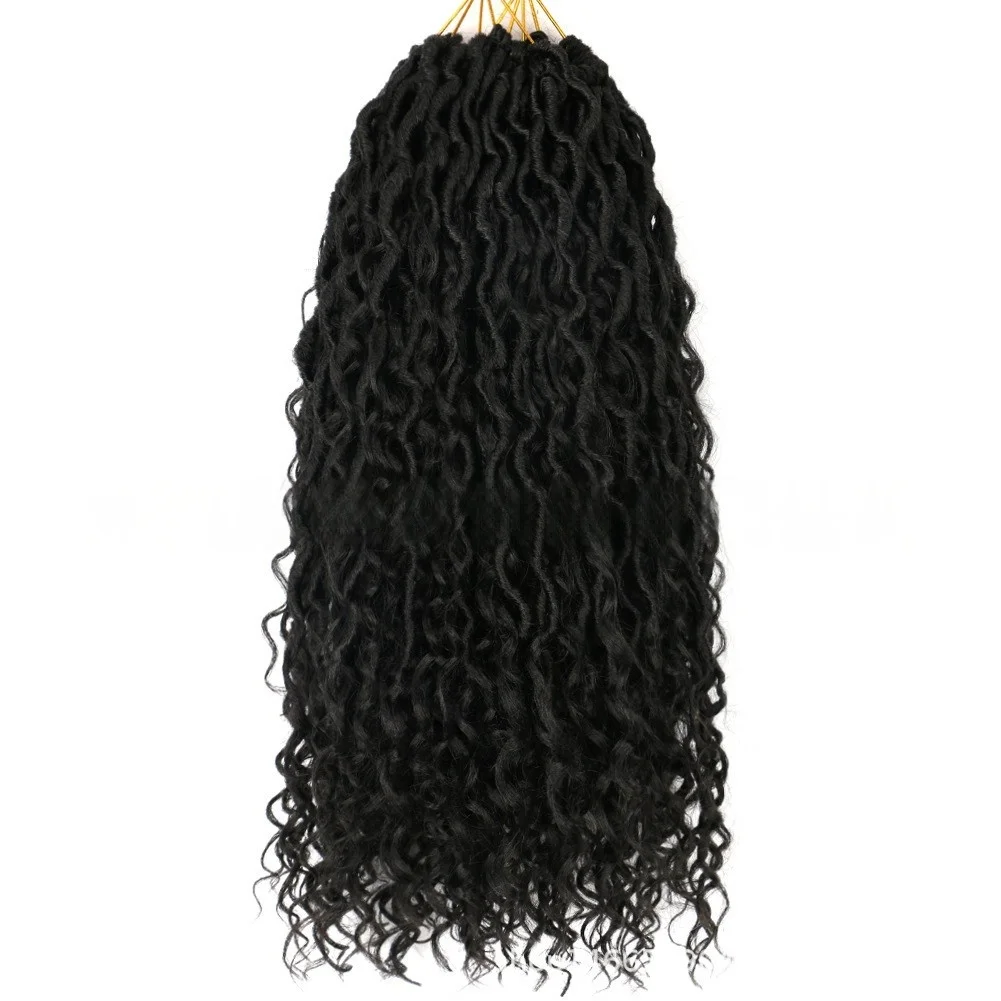

Faux Goddess River Locs Synthetic Crochet Braiding Hair 18 Inch Synthetic Crochet Hair Low Temperature Ombre Braiding Fiber Hair