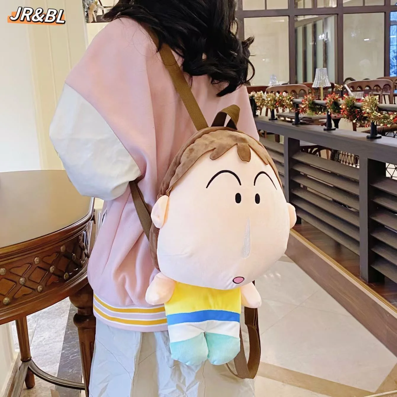 Anime Shins Chans Plush Backpack Kawaii Crayoning Boochan Plushie Doll Fur Bag Children's Bag Shoulder Bag Knapsack Bags Gift