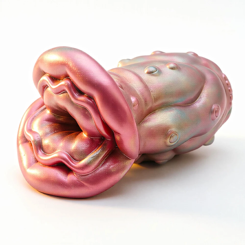 FJBHBD Sexy Big Mouth Flower Male Masturbator Ultra Soft Silicone Thick Lips Oral Sex Cup Lifelike Touch Adult Pleasure Sex Toys