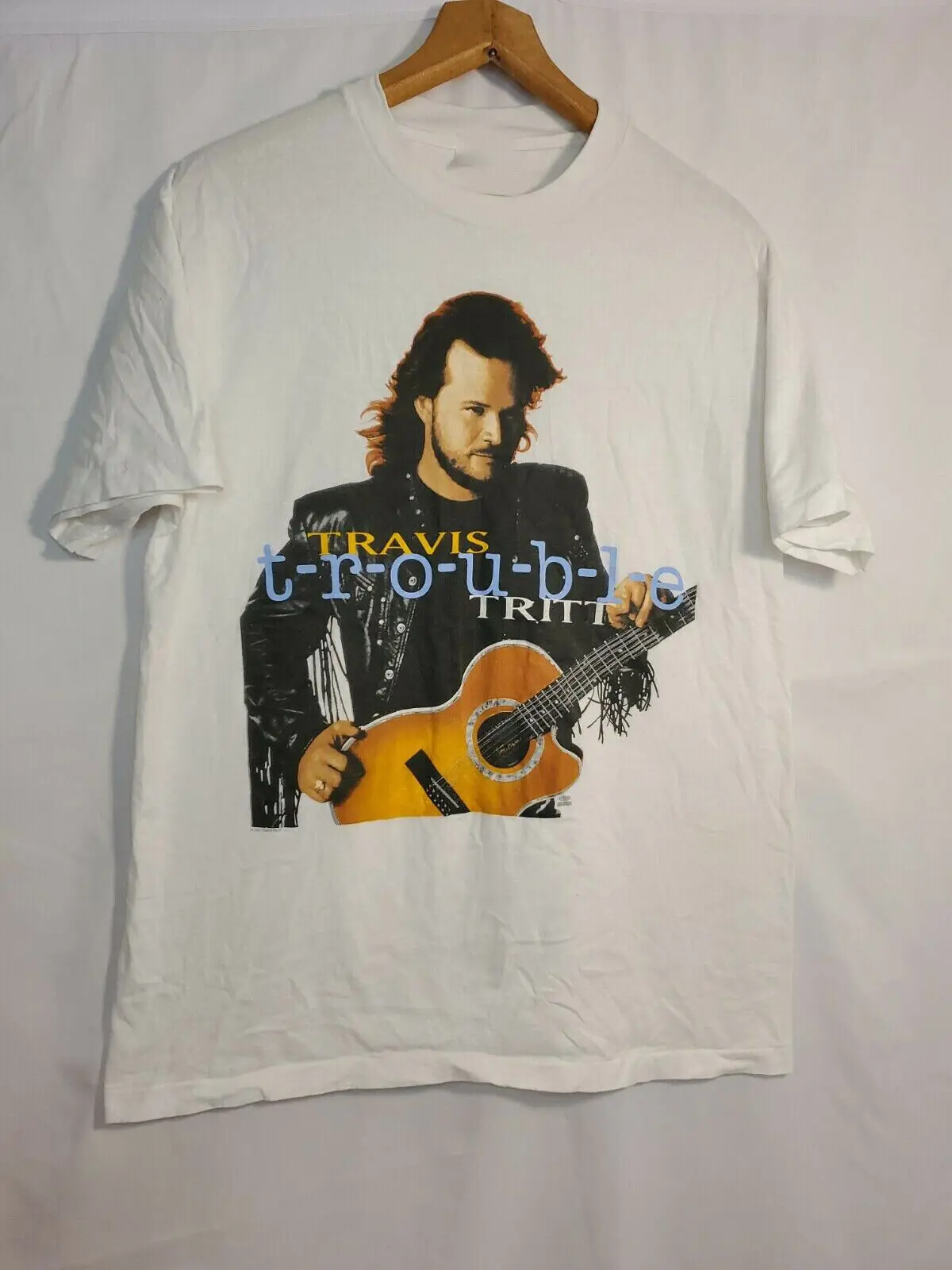 Vintage 1992 Single Travis Tritt Shirt Classic White Unisex S-234XL LI966