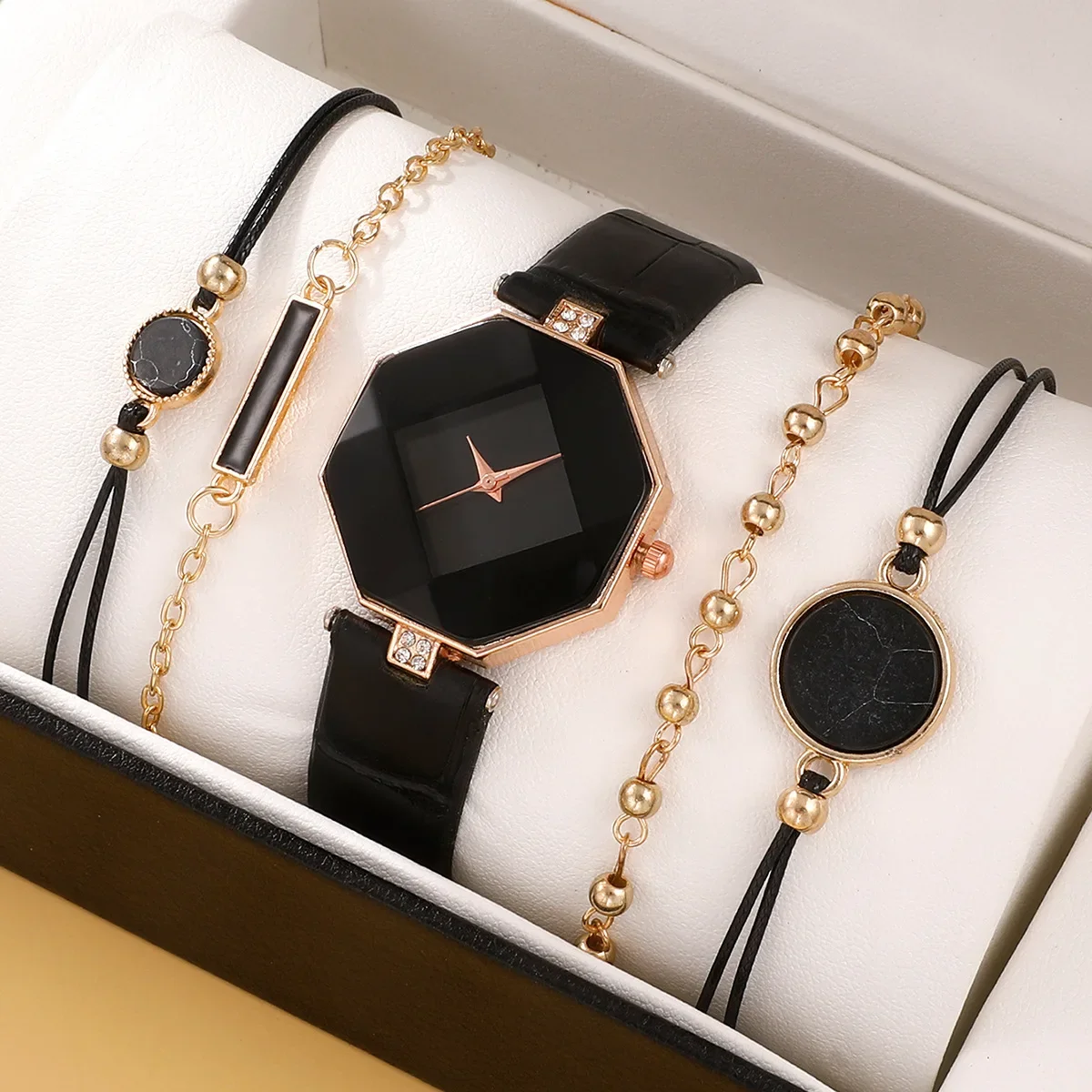 

CHUANGCHENG 5pcs/set Women's Watch, Artistic and Personalized Trend, Student Watch Bracelet, Five Piece Set