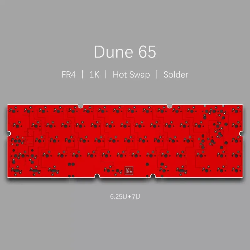 Dune65 Keyboard Wired PCB Custom FR4-TG135 Material Hot Swap/soldered 1K Return Rate 6.25u/7u/7u Wk 1.6MM PCB Board VIA Kailh