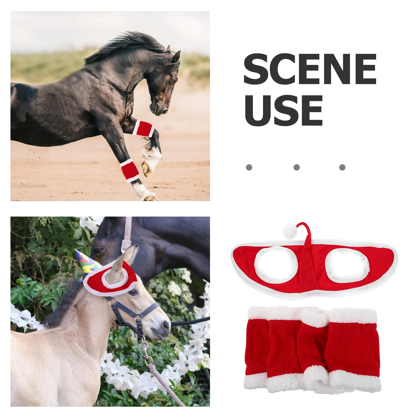 1 مجموعة الديكور لينة مريحة يلتف الساق قبعة أنيقة لعيد الميلاد عطلة حفلة موكب الأحداث في الهواء الطلق الحصان الساق يلتف مجموعة #2