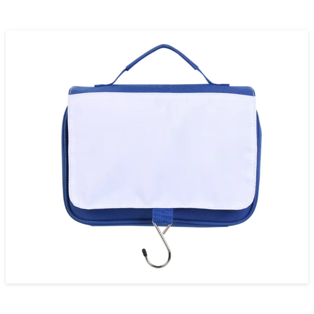 Customizable Travel Cosmetic Wash Bag Sublimation Blank Hanging Toiletry Bags with Hook for Personal Hygiene Makeup Storage