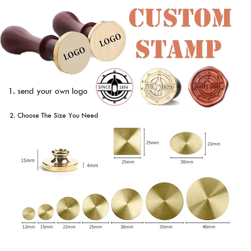 New Arrival Blank Stamp for Seal Wax Metal Stamp Flower Shape Heart Shape Diamond Shape Seal Customizable Large-sized Seal