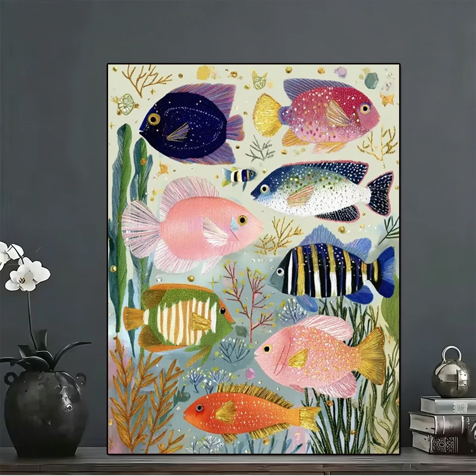 Embroidery Fish - DIY 5D Diamond Painting Kit Embroidery