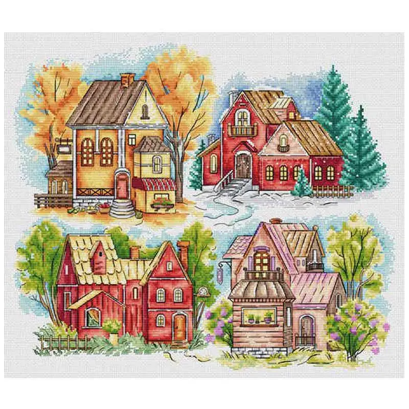 

The Window Scenery Patterns Counted Cross Stitch Sets 11CT 14CT 16CT 18CT DIY Handmade Cross Stitch Kits Embroidery Needlework