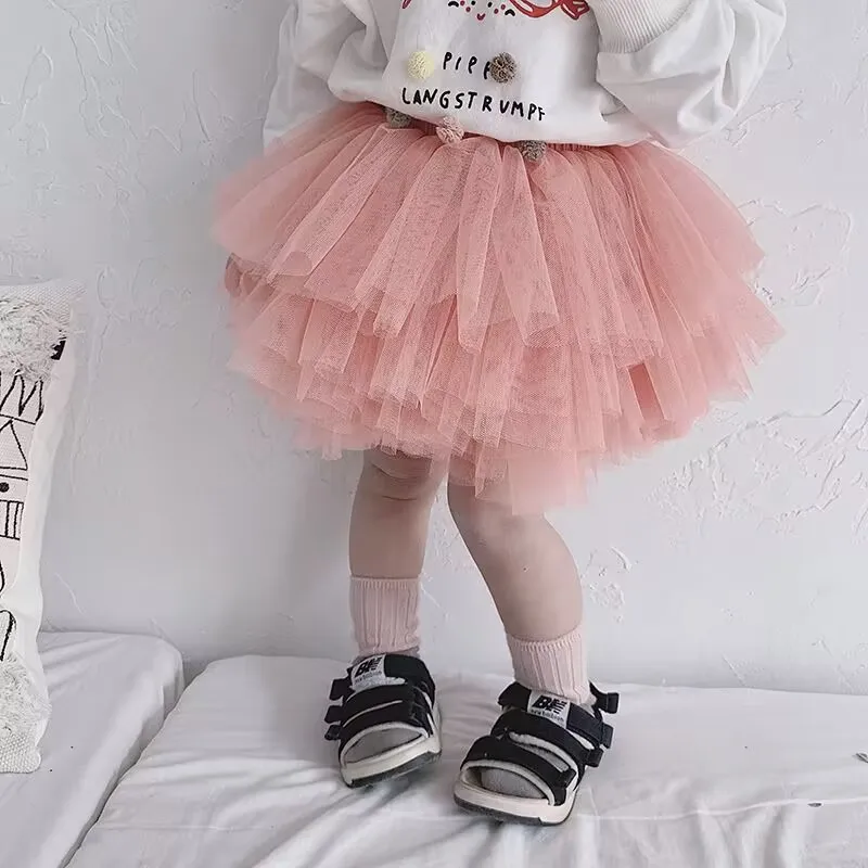 Adorable Baby Girl Fluffy Tutu Skirt Cake Skirts Kid Princess Tulle Pettiskirt For Toddler Girl Birthday Party Dance Skirt Xmas