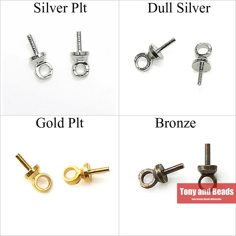 (200Pcs=1Lot !) Jewelry Eye Pin Pearl Charm Connector Bail For Pendants 2.5X6.5MM Gold Color Silver Color Bronze Plated EW34