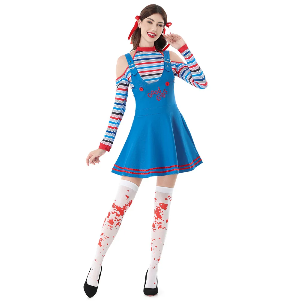 Disfraz femenino de payaso de circo, disfraz de Halloween para adultos, disfraz de Horror, fantasma sangriento, vestido de Carnaval para bebé