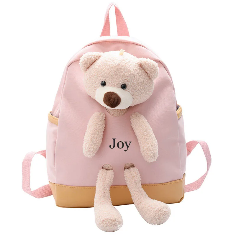 Custom Name Children\'s backpack kindergarten cute cartoon big bear bag girl backpack baby fashion little girl backpack rabbit