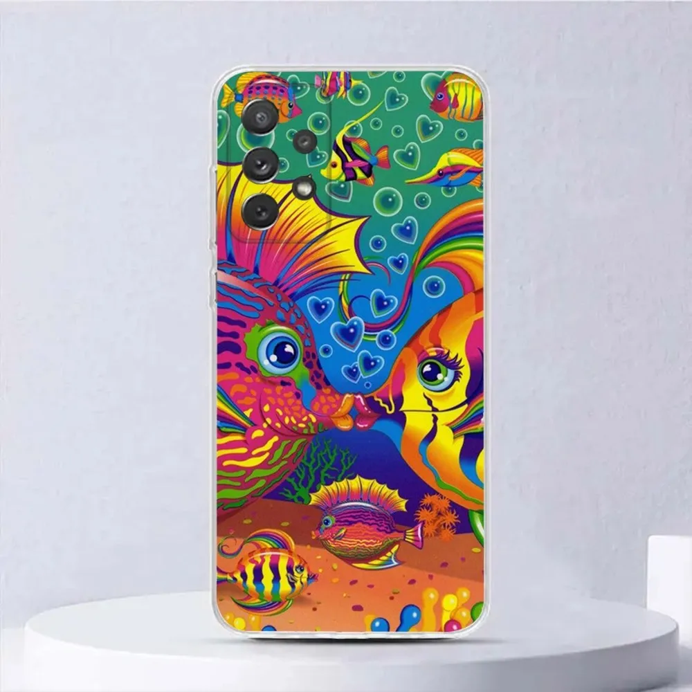 L-Lisa Frank Art Phone Case For Samsung Galaxy,A31,A33,A52,A13,A02,A53,A50,A73,A72,A40,A20,A23,A54,A14,A34 Transparent Cover image 4