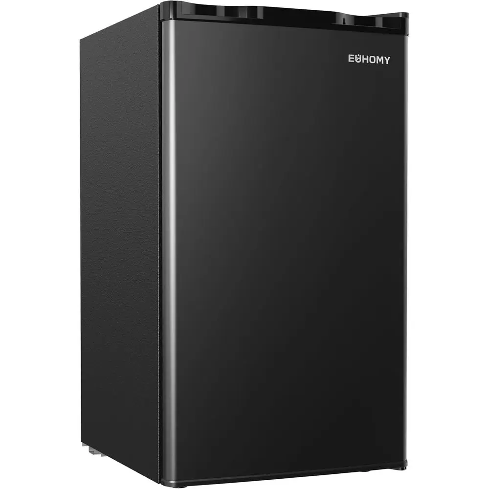 Kompakter Einzelkühlschrank mit Gefrierfach, verstellbaren Regalen, energieeffizient, ideal für Schlafzimmer, Studentenwohnheim oder Büro, Schwarz