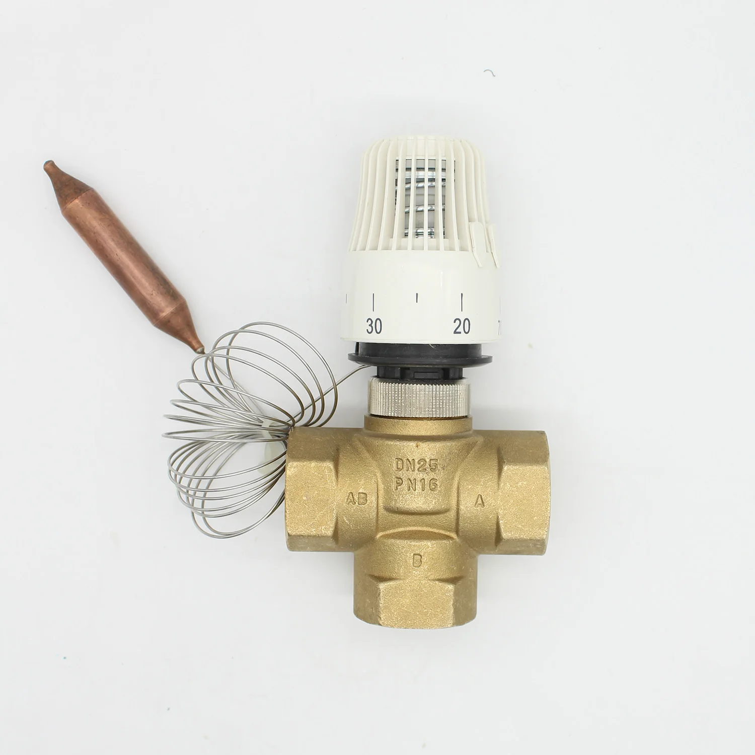 Energy saving 30-70 degree control Floor heating system thermostatic radiator valve M30*1.5 Remote controller 3 way brass valve