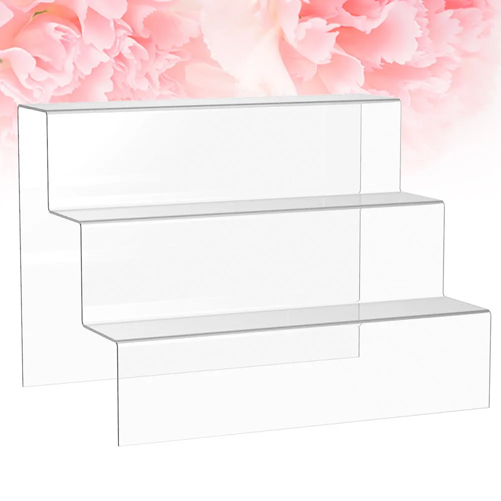 1Pcs Heavy Duty Acrylic Multi-Tier Display Stand Ladder Style Perfume Storage Holder Transparent Organizer for Countertop