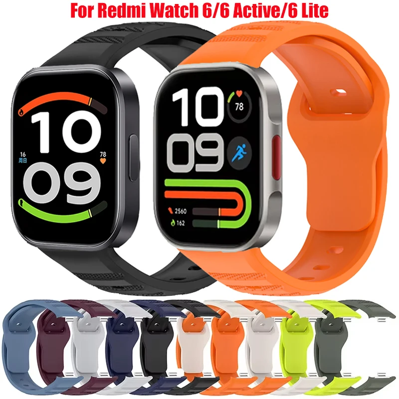 Bequemes Silikonarmband für Redmi Watch 6 Active/6 Lite Weiches Correa Sportarmband für Redmi Watch 6 5 4 Uhrenarmband Zubehör