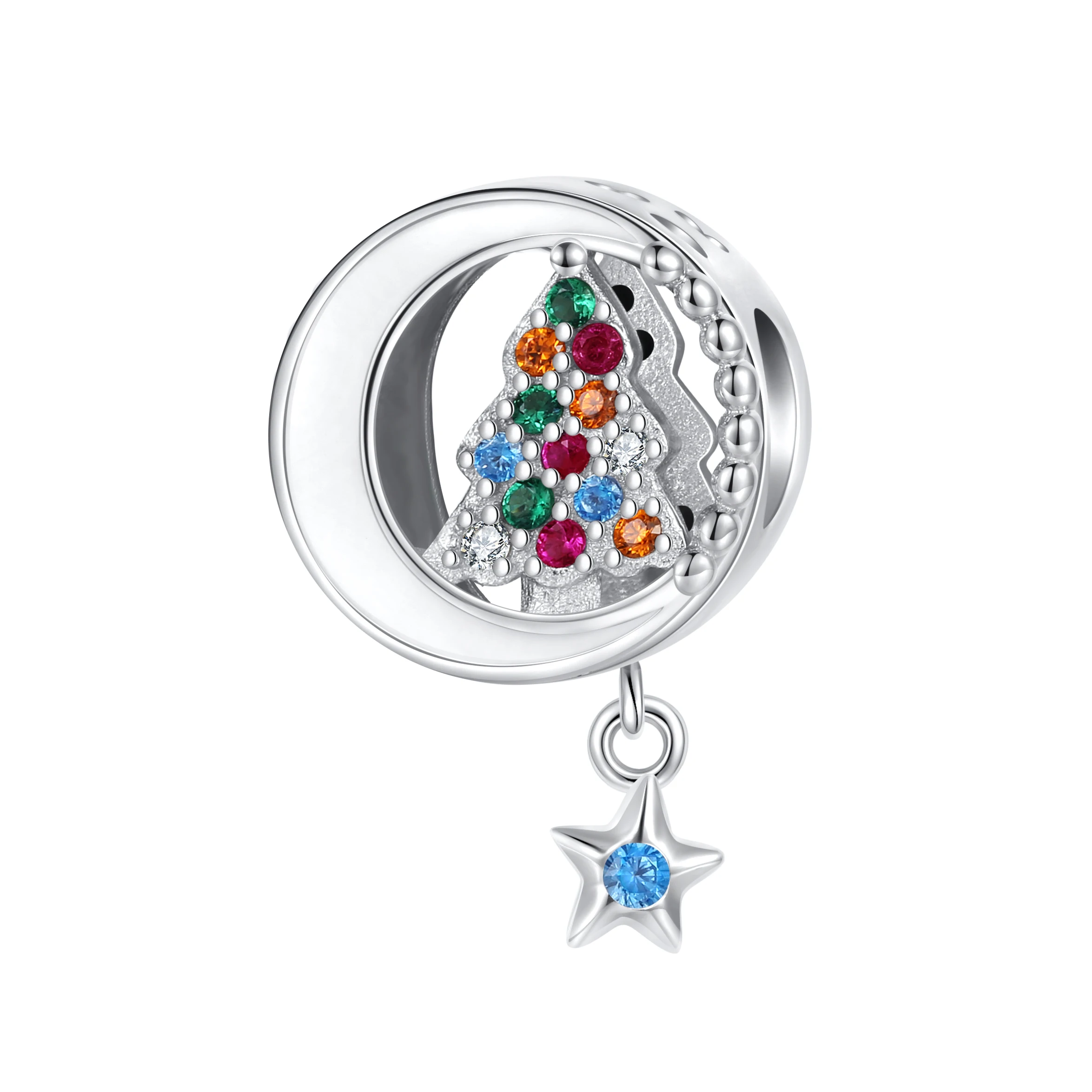 Kataoka Charm-Perlen aus 925er-Sterlingsilber mit Schneeflocken-Schneemann, passend für Original-Armbänder, DIY-Charm für die Schmuckherstellung, Weihnachtsgeschenk