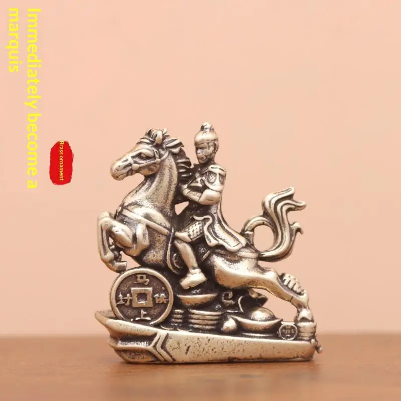 1 pièce Sculpture de cheval en bronze, décoration de bureau, sculpture de table basse pour salon, artisanat en métal, décorations pour la maison, statue de cheval du zodiaque chinois
