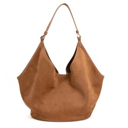 Bolso de ante sintético de alta calidad para mujer, bolsa de mano de hombro de cuero grande, gran capacidad, marca de diseñador Original