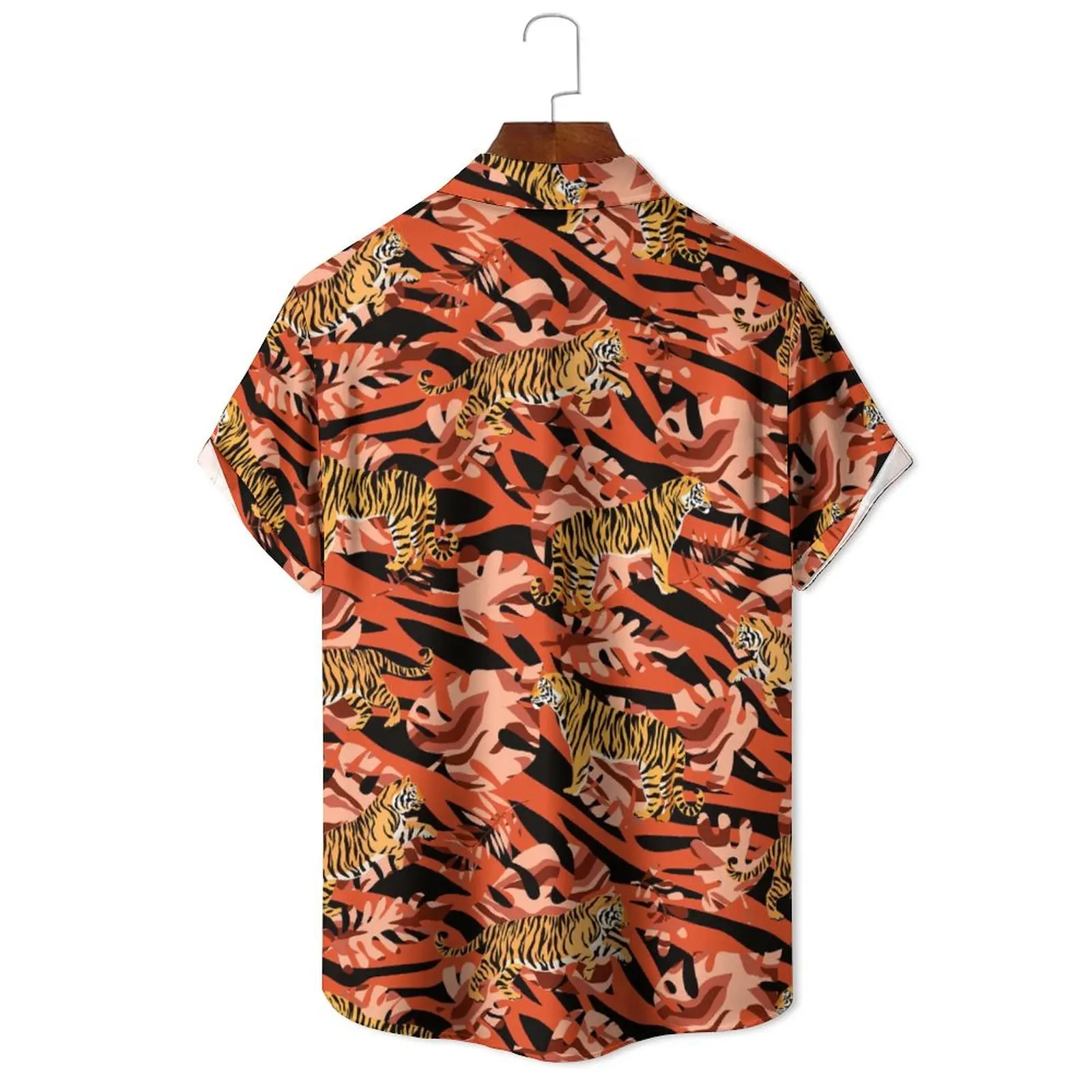 Summer Men's/Women's Cartoon Animal Print Casual Loose Plus Size Simple Dopamine Daily Can Wear Lapel Short-Sleeved Shirt