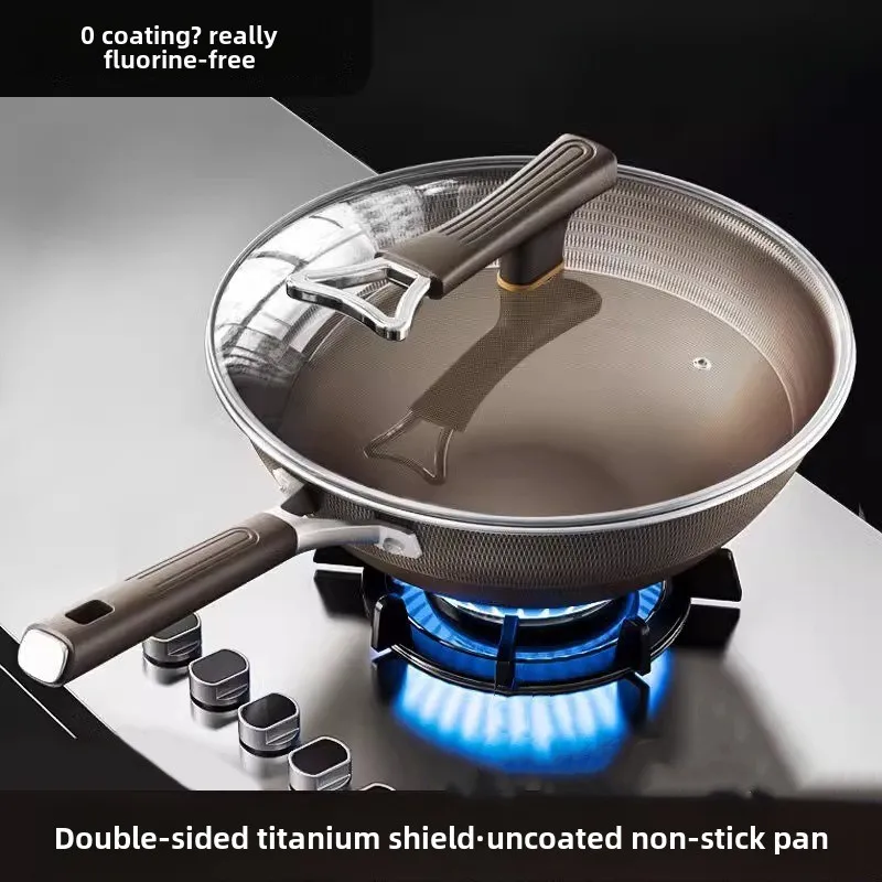 

Titanium Non Stick Frying Pan, Household Non Stick Frying Pan, Flat Bottomed Pan, Gas Stove, Induction Cooker Cast Iron Cookware