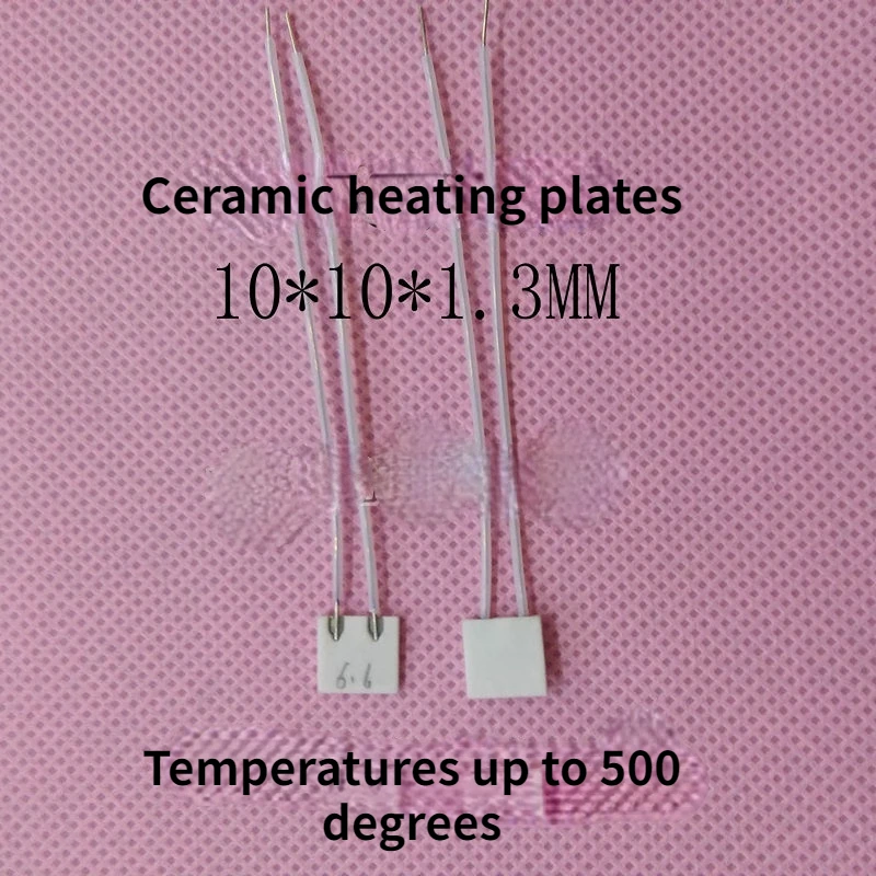 2Pcs Industrial-grade Miniature High Temperature Ceramic Heater 10*10MM1-36V Wide Voltage Optional Resistance 20-33 Ohm