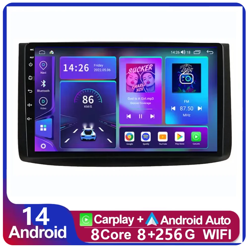 9INCH Android 14 Car Radio For Chevrolet Aveo 2006-2012 Chevrolet Nexia 2020-2022 Carplay Android Auto WIFI GPS BT Multimedia