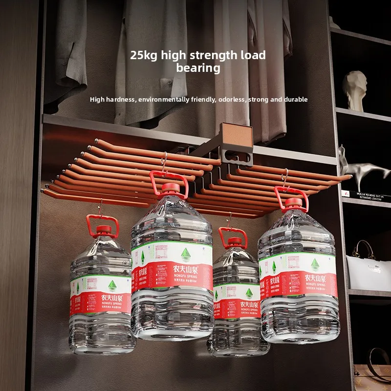 household built-in slide rail, pull-out cabinet inner top-mounted side-mounted non-slip pull basket multi-functional pants rack