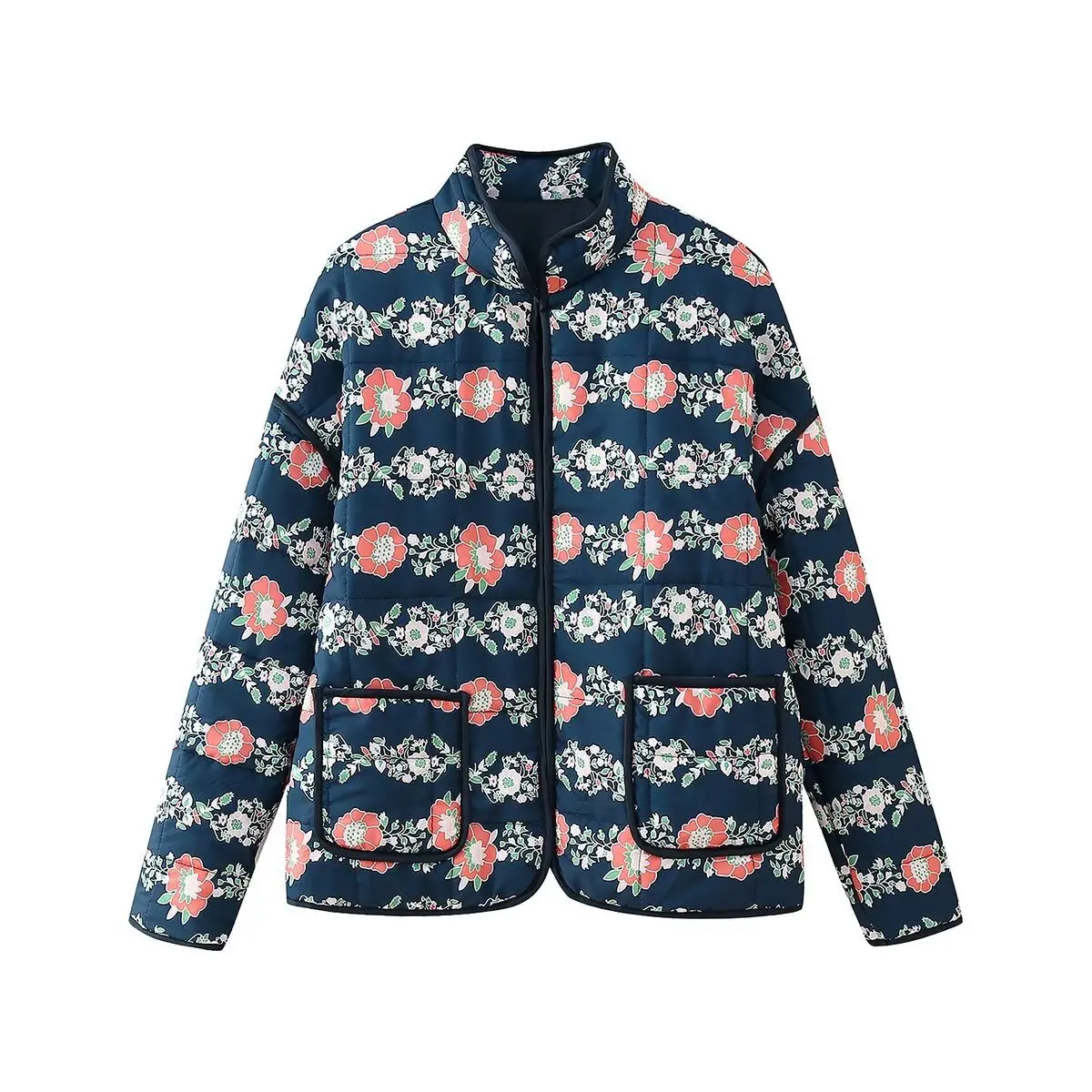 2024 New Autumn and Winter Women Parkas Fashion Warm Parkas Printing Chinese Style