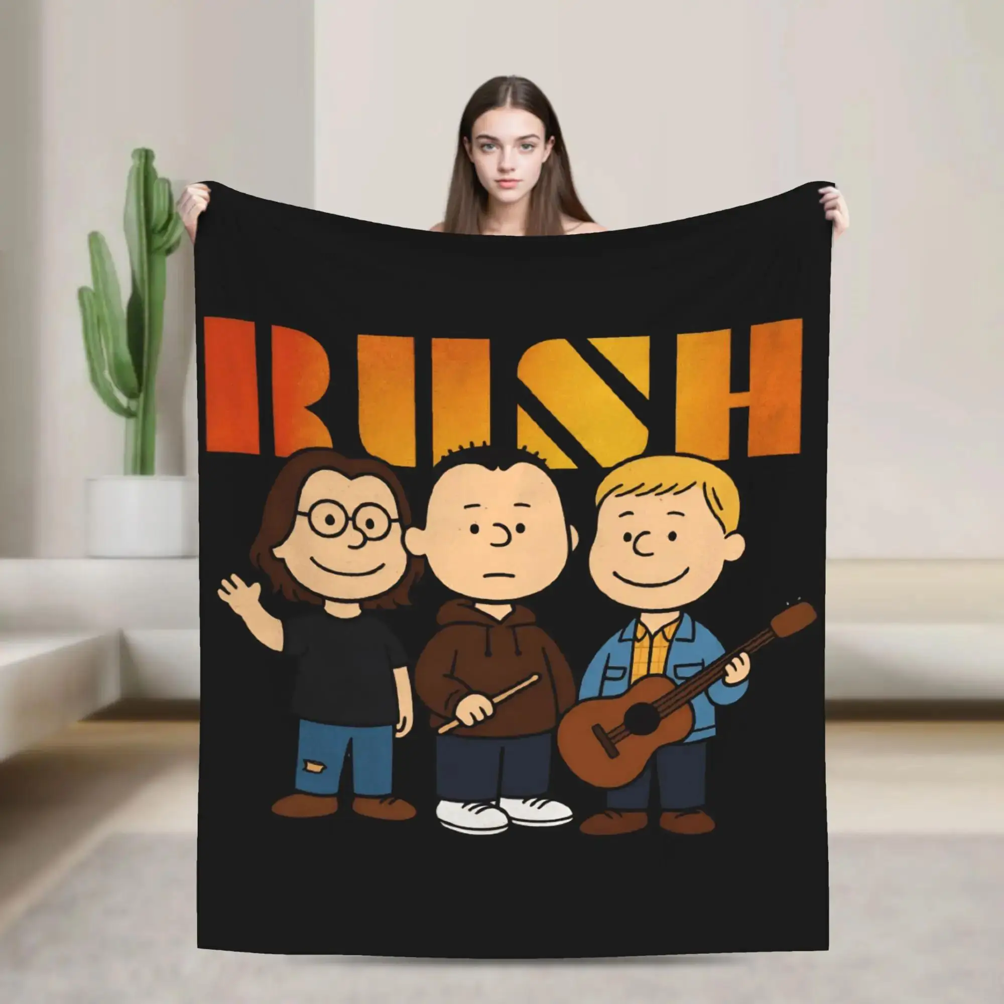 

Фланелевое одеяло в стиле группы Rush и Чарли Брауна, зимний плед для детей, уличный тренд, покрывало для кровати и дивана