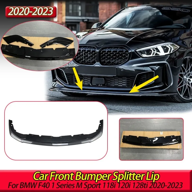 

For BMW F40 1 Series M Sport 118i 120i 128ti 2020-2023 Car Front Bumper Splitter Lip Diffuser Spoiler Guard Body Kit Tuning