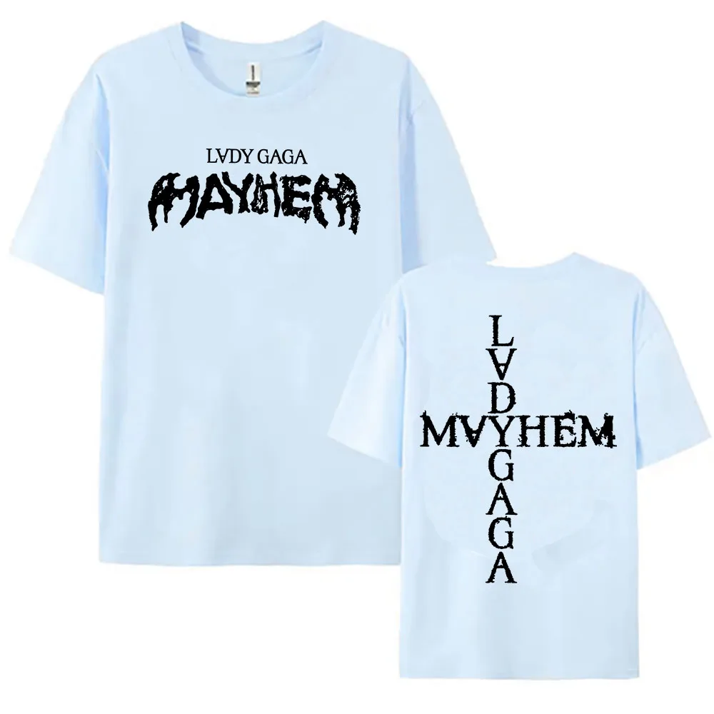 Lady Gaga Mayhem Album 2025 Tshirts New Fashion Singer Printing T-shirt Cotton Soft Short Sleeve Tee-shirt Unisex Streetwear Tee