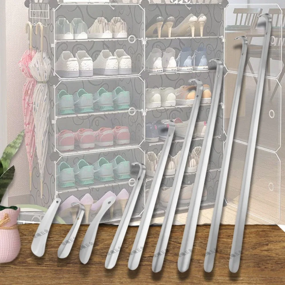 New Extra Long Shoe Horn 30 42 52cm Stainless Steel Shoes Remover Slip Shoe Pull Tool Silver Shoehorn Lifter Aid for Men Women