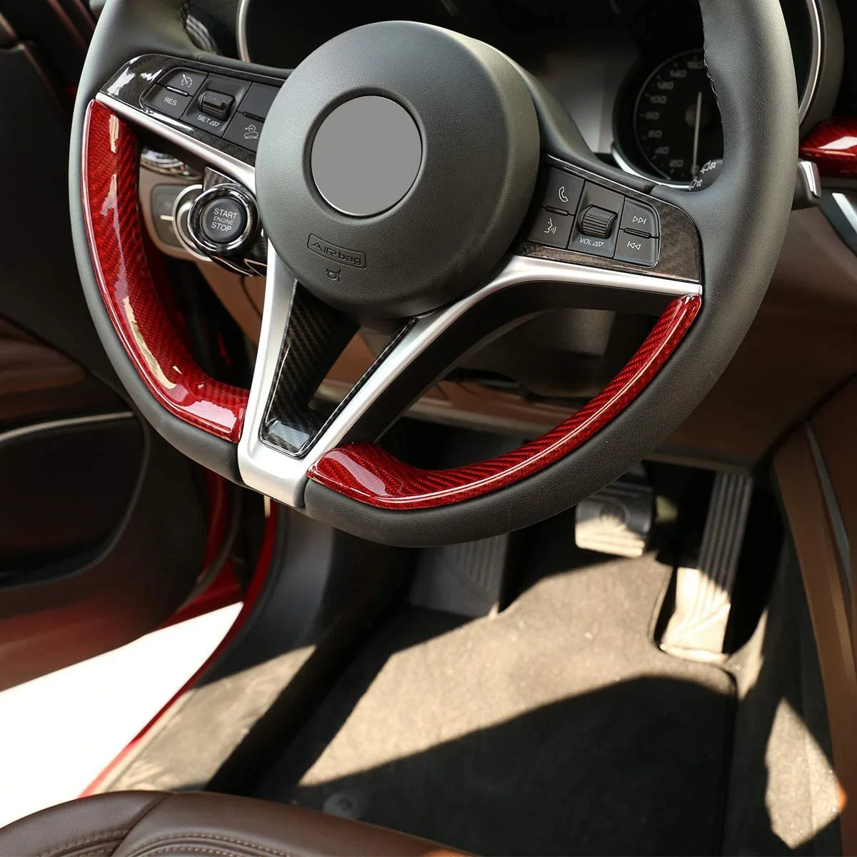 غطاء من ألياف الكربون الحقيقي ، زخارف زخرفية لعجلة ألروميو ستيلفيو-fa-Giulia-1.2