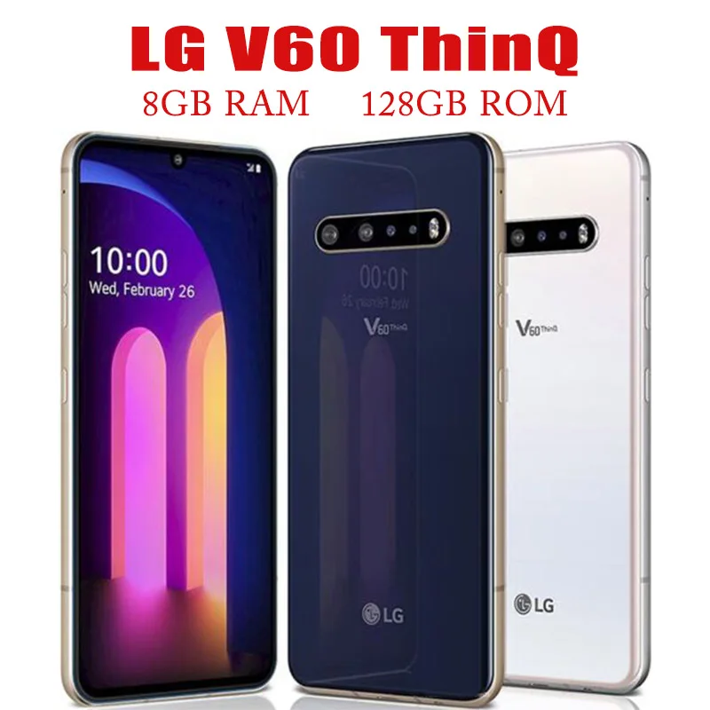 هاتف ذكي LG-V60 الجيل الخامس بنظام أندرويد ، هاتف ذكي من نوع ThinQ Bar ، هاتف خلوي أصلي غير مقفول ، ذاكرة وصول عشوائي 8 جيجابايت ، ذاكرة قراءة فقط 128 جيجابايت ، V600TM V600N V600AM ، مقاس 6.8 بوصة