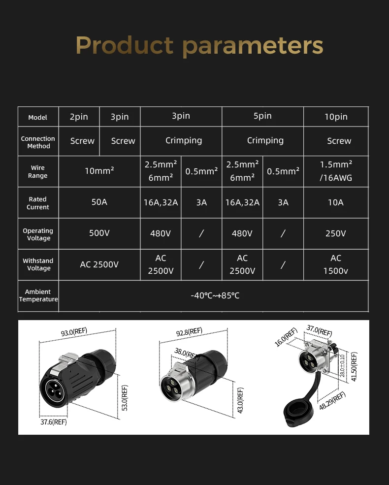 E-WeiChat EW-LP28 IP68 Wasserdichter Steckverbinder Männlicher Stecker Weibliche Buchse Starke Leistung Elektrische Schraubverbindung Lötfrei – Detail 2