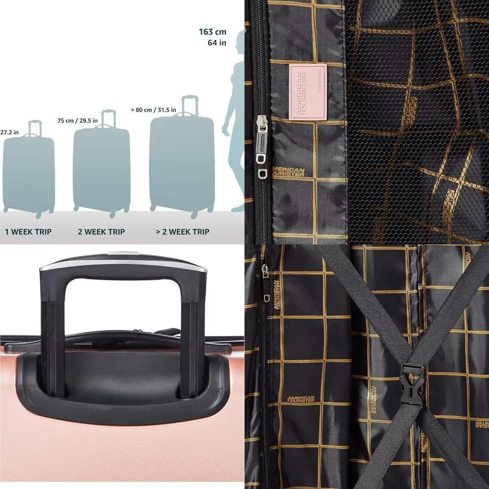

Rose Gold American Tourister Expandable Hardside Spinner Carry-On 21 Luggage