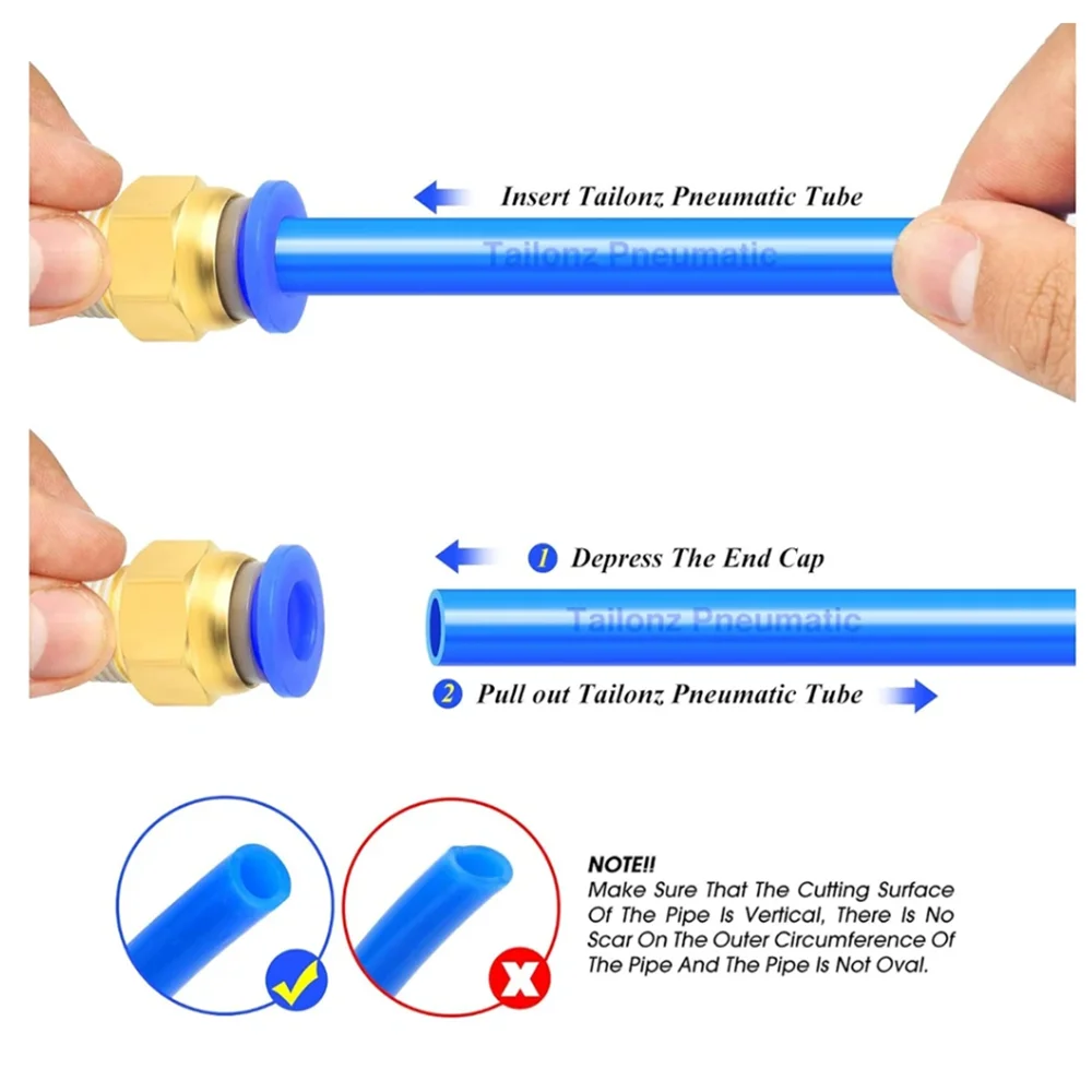 Pneumatic Air Connector PC 4mm 6mm 8mm 10mm 12mm Thread 1/8 1/4 3/8 1/2 Hose Quick Connector