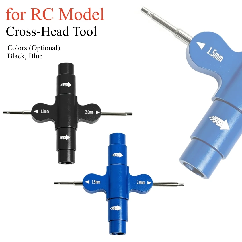 Cross-Head Tool Multifunctional Off-Road Vehicle, Rock Crawler, RC Car, Cross Tool with Bearings Quick-Release Sockets for RC