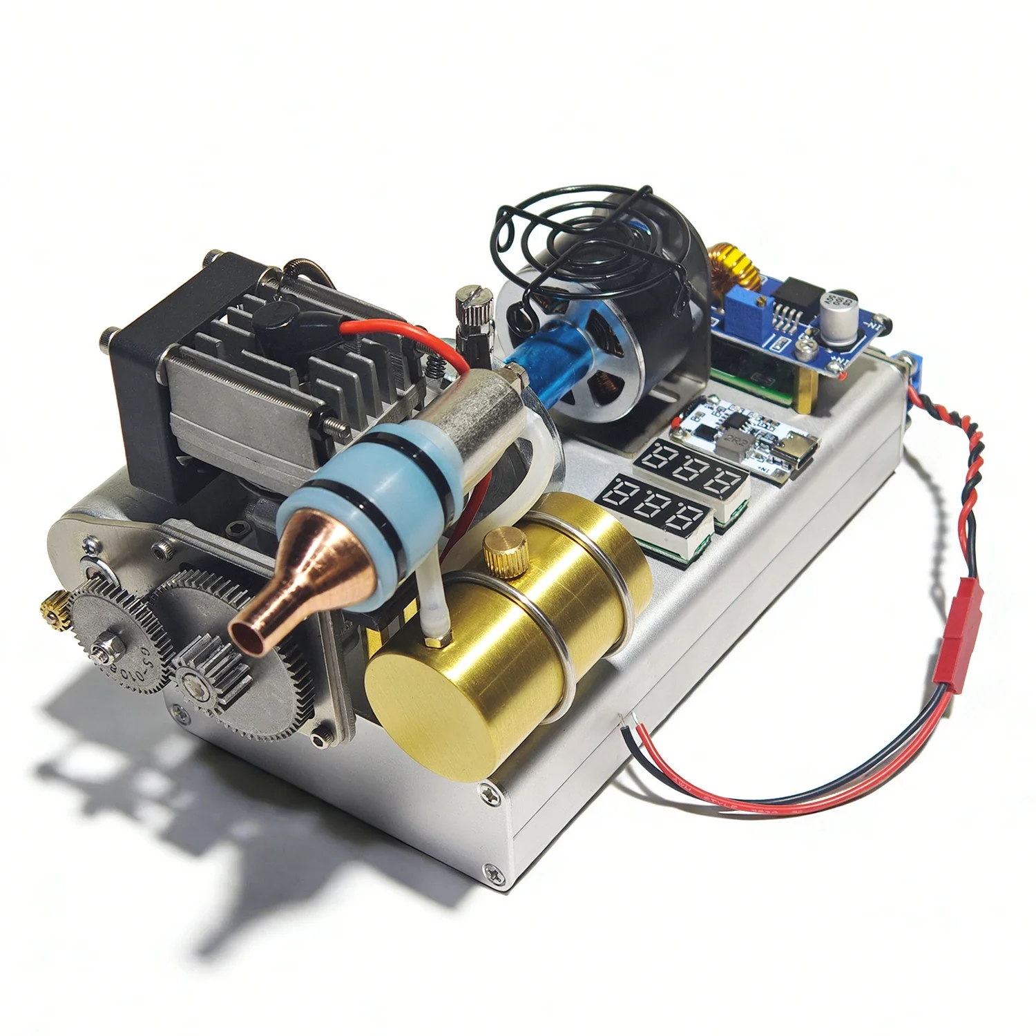 NF 12 Stage Methanol Metal Engine Converted Into A Generator Miniatura 12V Motor with USB Output Starter Base Generator Model