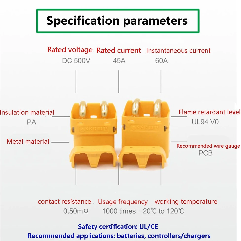 XT60 PW XT60PW XT30PW XT30 XT60E-M/F موصل التوصيل المقبس أنثى ذكر للطائرة بدون طيار RC هليكوبتر ليثيوم أيون بطارية Amass CE