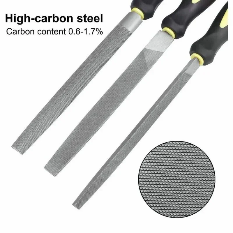 19Pcs File Set Metal File Drop Forged Alloy Steel Flat/Triple-Driven/Half-Round/Round File Metal Wood Work Polishing Hand Tools