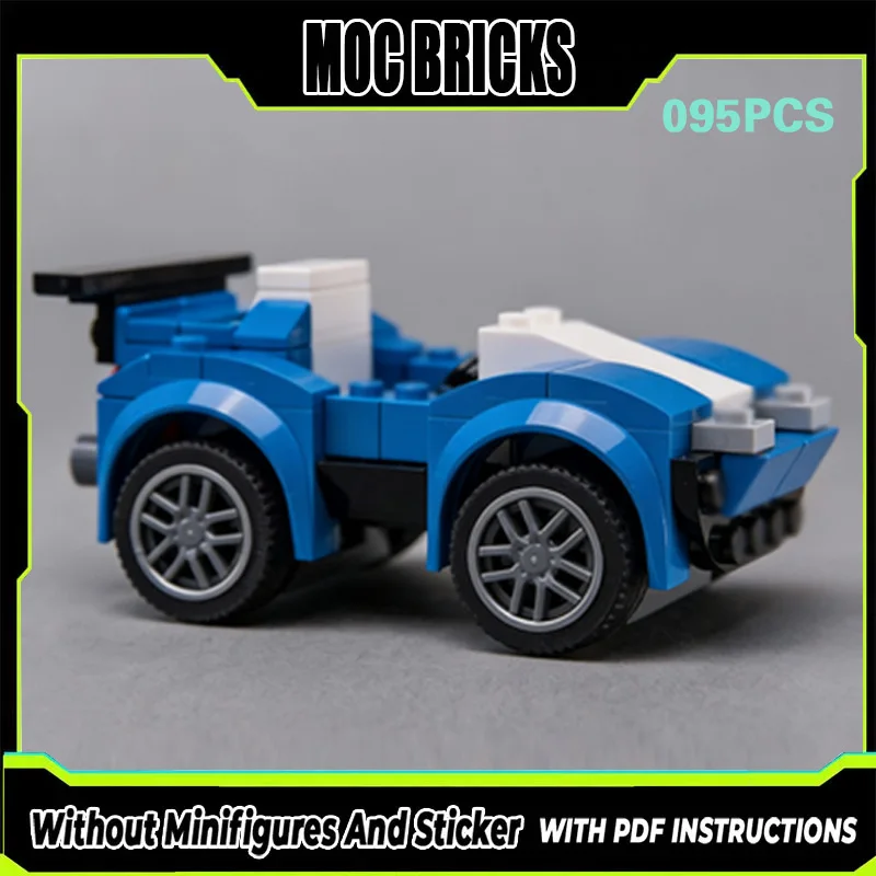 

City Car Model MOC Building Bricks Small Blue Off-Road Vehicle Modular Technology Gifts Holiday Assemble Children Toys Suit