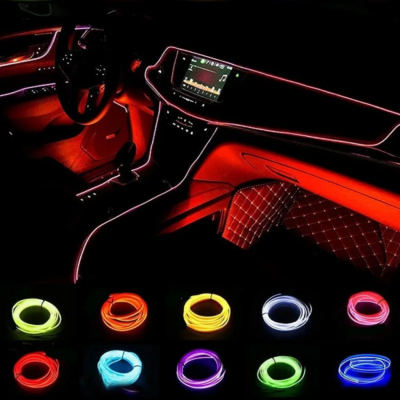 

1M/3M/5M Wire LED Strip Neon Light Car Interior Lighting Strips Auto LED Strip Ambient Light Car Interior Led Decorative Lamp