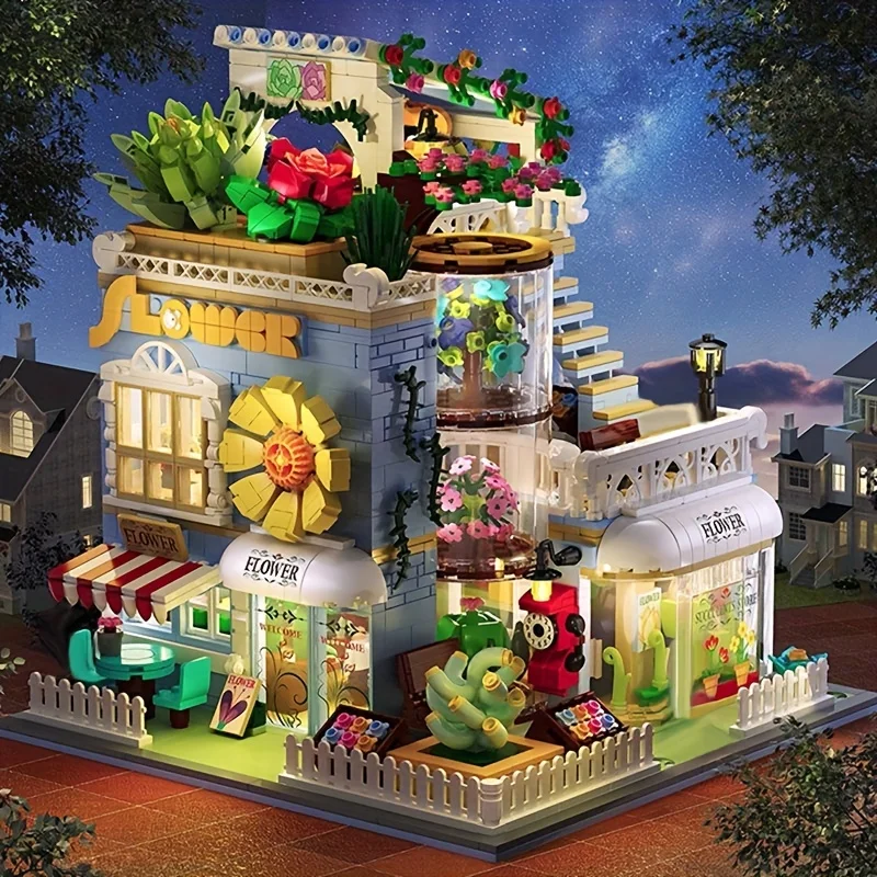 

2091 шт., набор строительных блоков «суккулент»